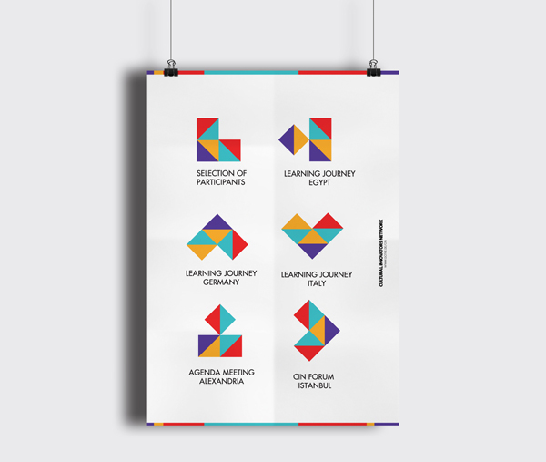 cultural Dynamic Goethe cairo egypt Triangles colorful youth pattern logo stationary tunis Turkey germany gif