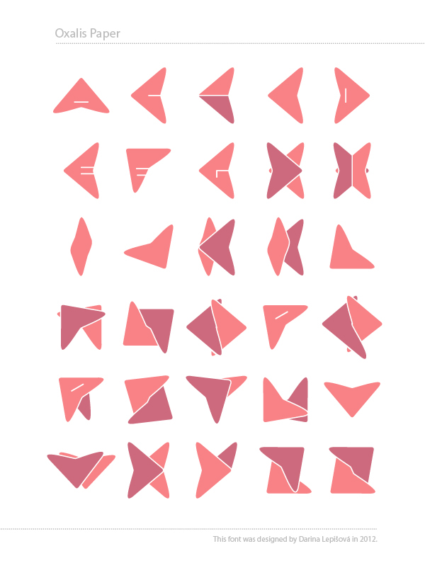 flower typo alphabet triangle