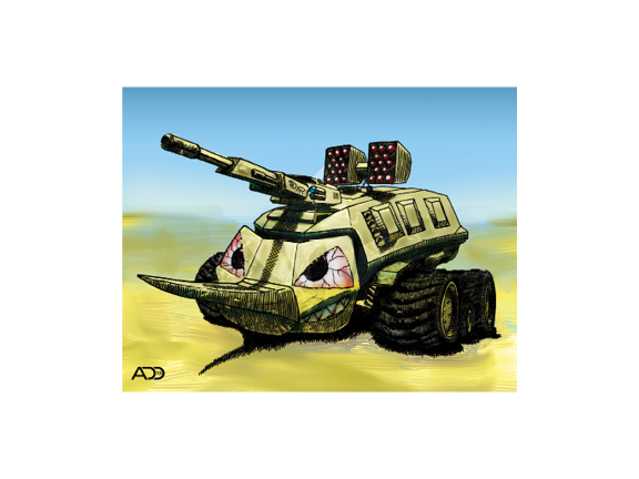 abstract digital frankenstein Rhino beetle Tank dune arrakis frank herbert tribute