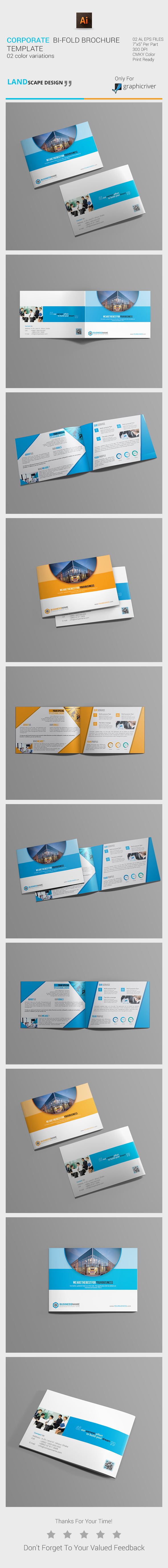 bifold brochure Booklet brochure business business brochure clean company company bifold corporate design Landscape light marketing   minimalist modern