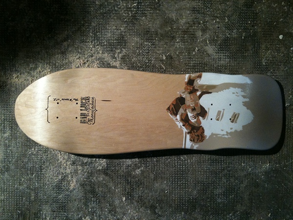 skateboard stencil hande made manufacture bad luck