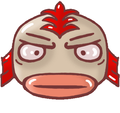 piranha frog cartoon angry fish