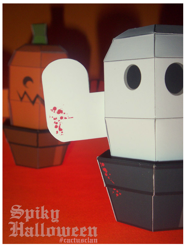 Halloween toy toys papertoy papertoys ghost cactus pumpkin