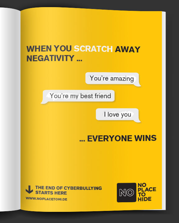 Cannes lions cyber bullying Magazine Ad interactive