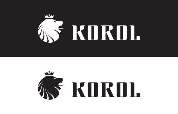 lion korol king financial logo gold black and white Logotype head minimal royal advising menagement wealth crown