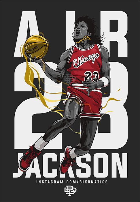 artwork Digital Art  ILLUSTRATION  jackson Michael Jordan MJ music NBA pop vector