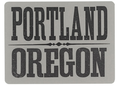 Portland pdx postcards etsy type Retro vintage hand made letterpress craft card old paper Oregon Freelance