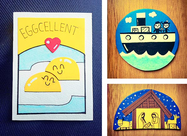paper art magnet creative cartoon silly gift hand made