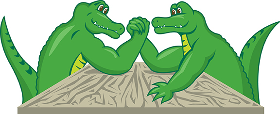 muscatine  Iowa alligator cartoon