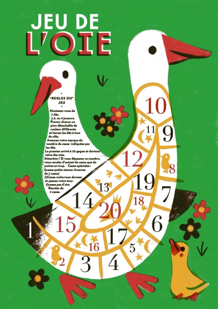 Goose OIE Playground posters jeux game kids play animal farm vintage screenprint sérigraphie morgand virginie