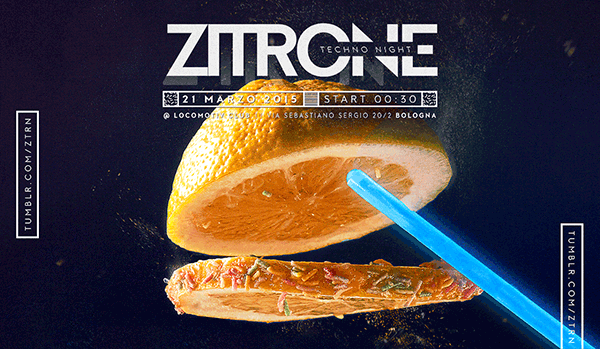 lemon Zitrone techno party flyer poster brand still-life still life