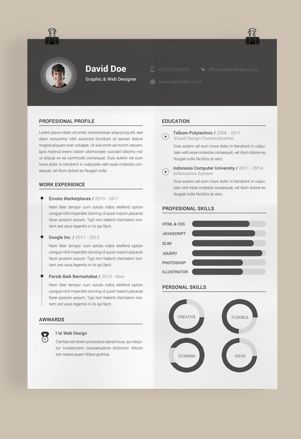 resume template behance