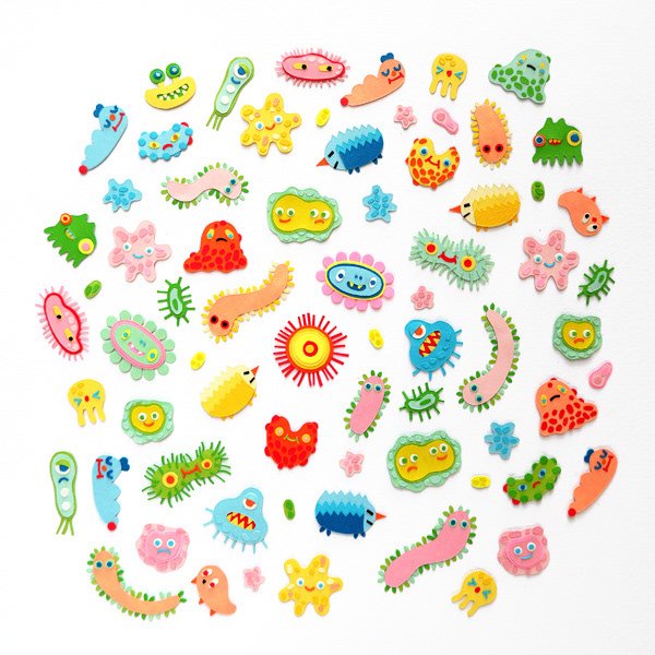 germs ILLUSTRATION  paper cut outs virus