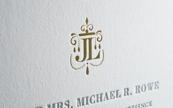 laser cutting letterpress foil gold chandelier lettering luxury cards