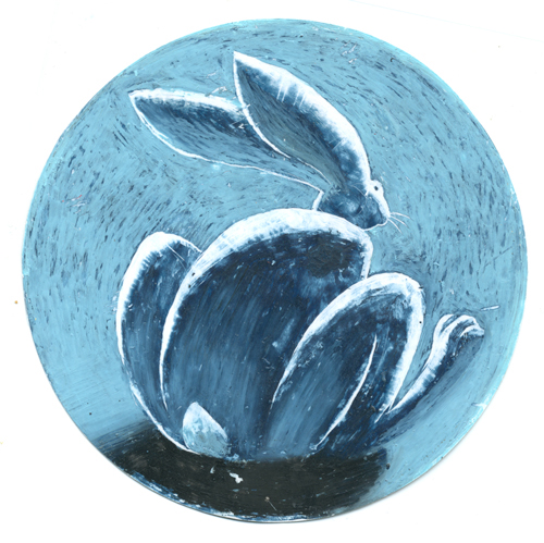 hare acrylic watercolor pastel