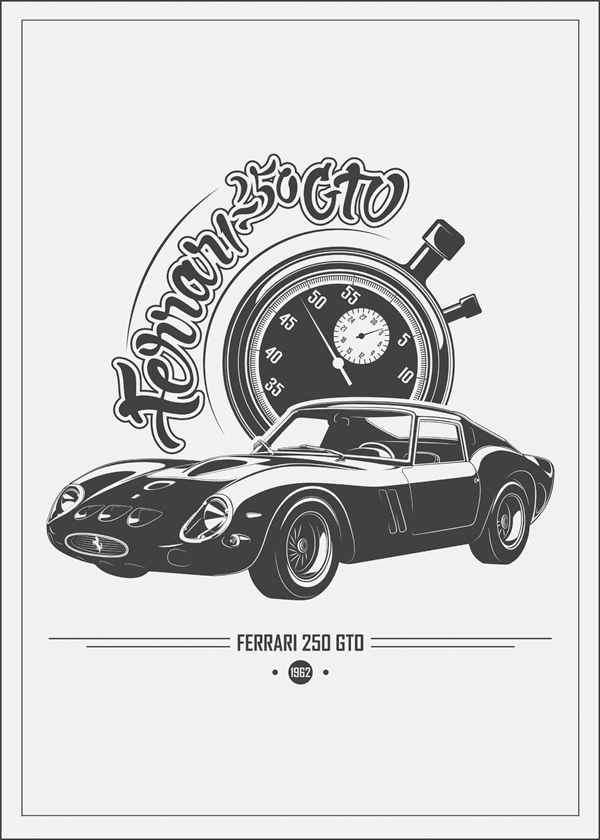 car vector poster t-shirts Retro sport speed muscle car FERRARI Ford Mustang lamborghini BMW aston martin dodge