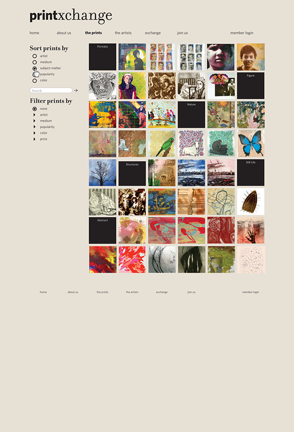 printmaking corcoran CCA+D Website Design flowcharts Sitemap wireframes