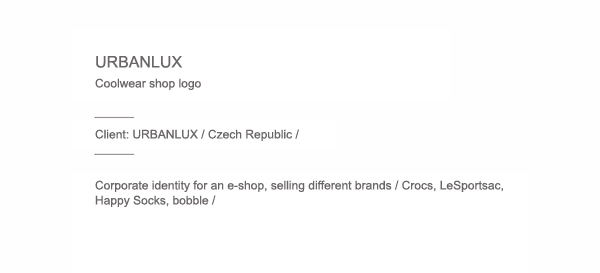 Logotype Urban wear e-shop urbanlux Corporate Identity