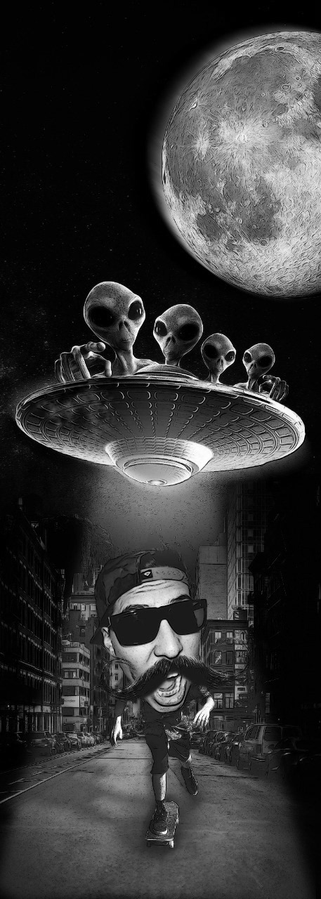 abdução alien aliens et evandro extraterrestre Ilustração OVNI skate skateboard