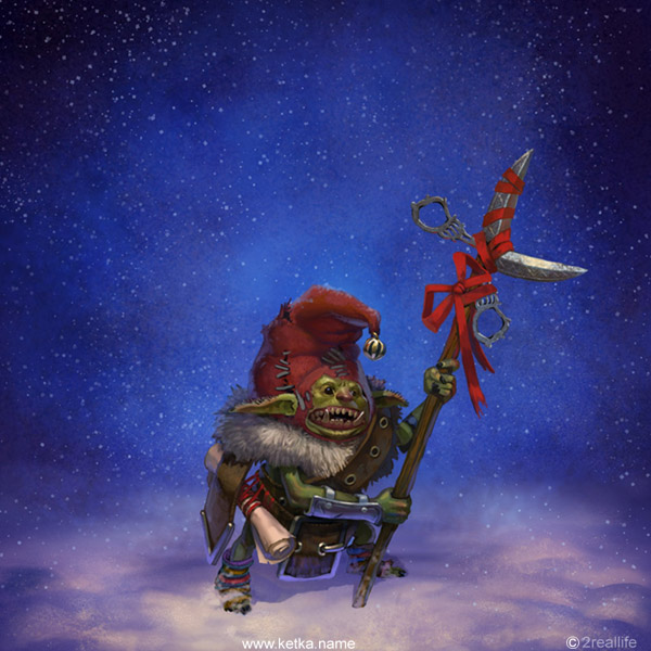 goblin elf Character fantasy Christmas new year selebrate cartoon winter portfolio