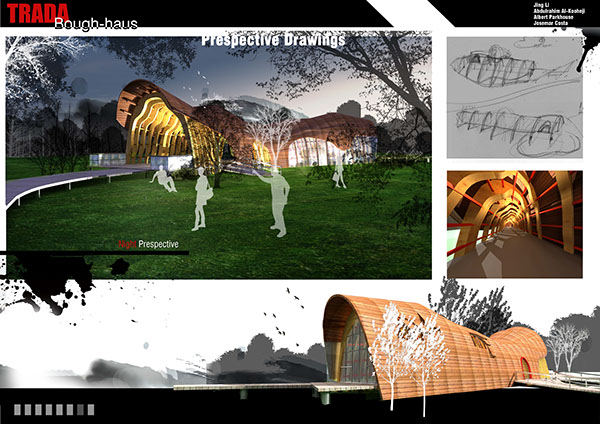 Bough-Haus pavilion TIMBER wood structure frame Newcastle newcastle upon tyne Newcastle University Abdulrahim Alkooheji