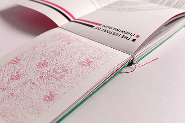 book design chewing gum istd pink sticky bubble gum lettering Experimental Typography