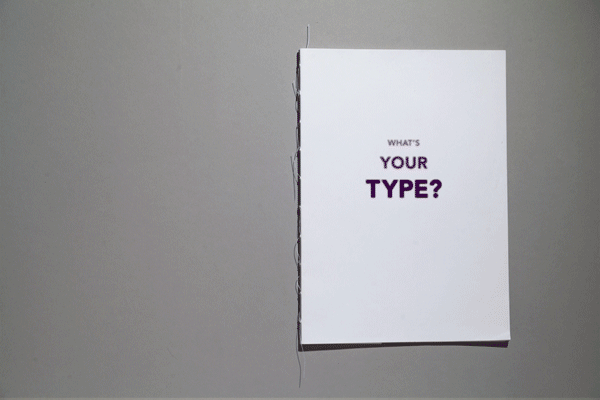 RMIT  mbti publication  print  exposed spine  section sewn  personality  typography