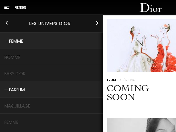 Dior magazine iPad tablet UI
