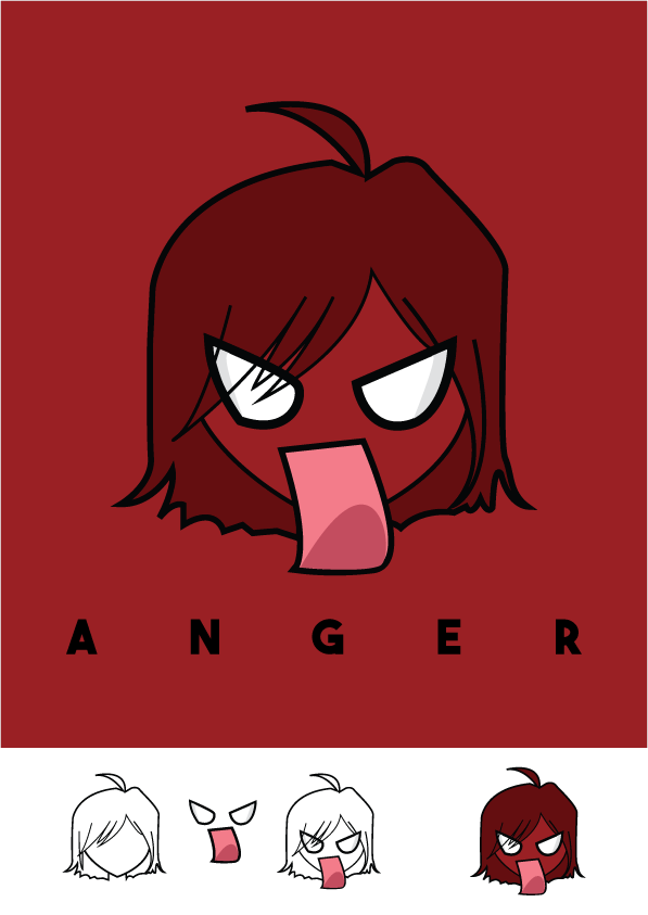 emotions vectordrawing poster insideout happiness Anger Sadness fearness Disgust