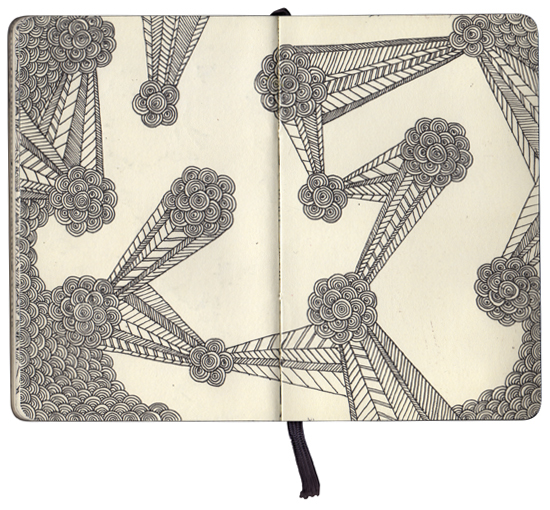 pattern pen linework ink book sketchbook