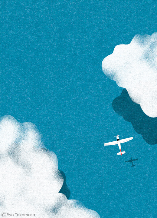 summer blue clouds sea airplane Landscape