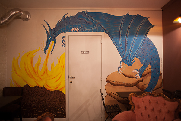Mok leuven Leuven mok Micro-Roastery Coffee barista coffee roastery dragon wall painting wall illustration