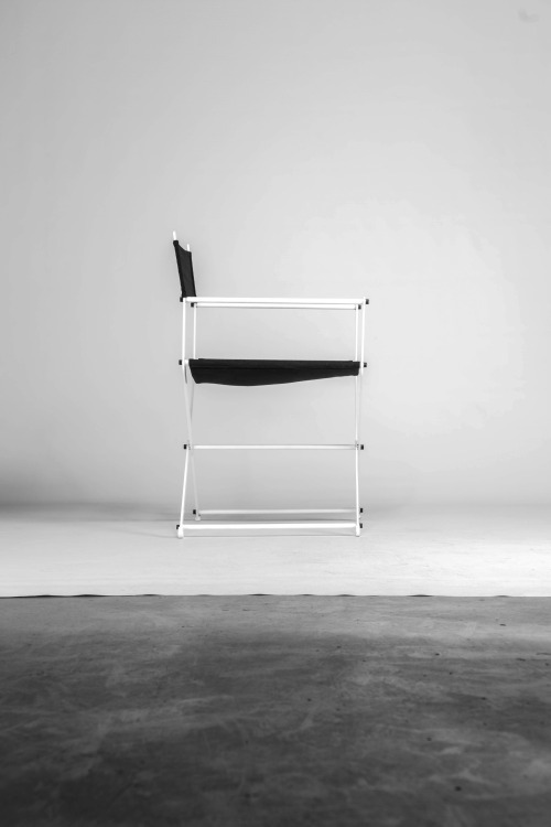 minimal design furniture director chair White metal