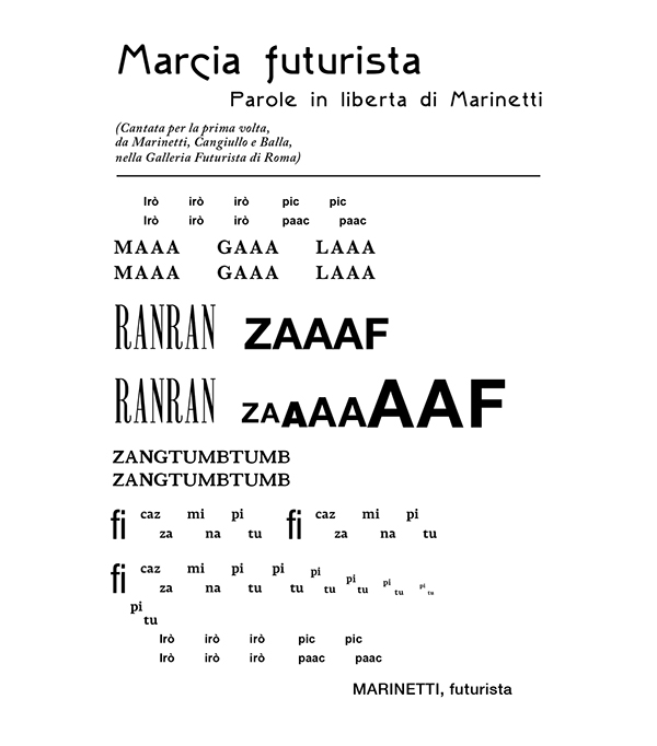 FUTURISM  Marcia Futurista  Filippo Marinetti MoGraph  polimi  sinestesia  Synestetic riccó  W2