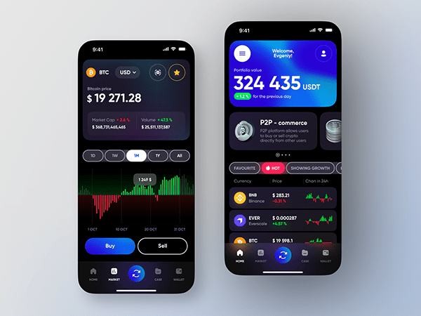 Crypto exchange platform - finance mobile app