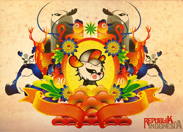 Panda  republik vector poster bangkitwelkid welkid