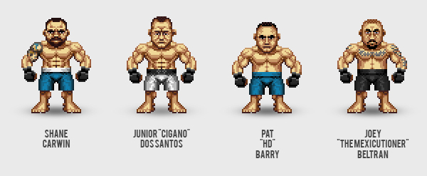 UFC Pixel art pixel MMA characters martial art fight nintend SEGA Retro game  retro game