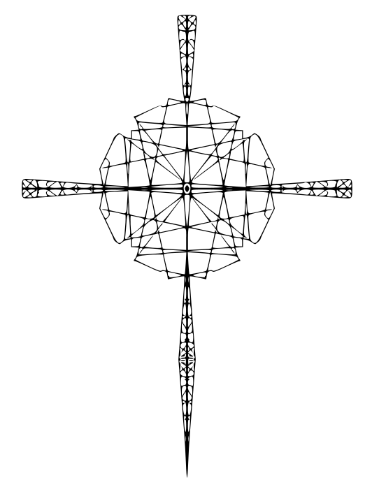 tribal cross geometric line drawing