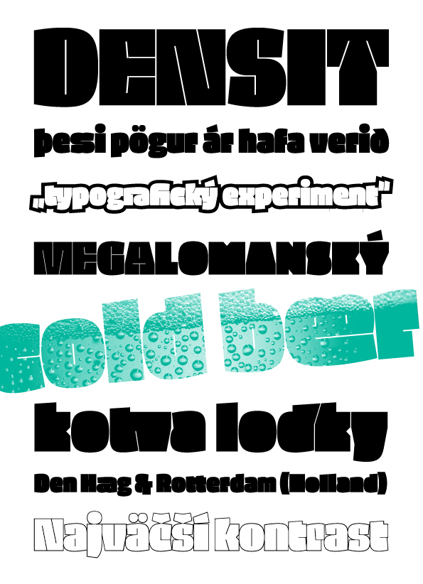 Typeface density font ultra black fat sans serif stencil Display Headline Ligatures