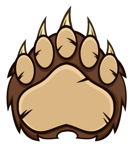 animal bear claws concept emblem graphic grizzly logo mark Mascot paw sport stamp symbol footprint