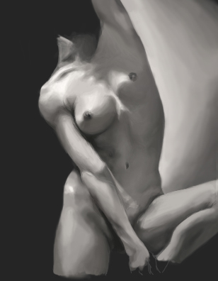digital painting   anatomy Realism figure Drawing  ILLUSTRATION 