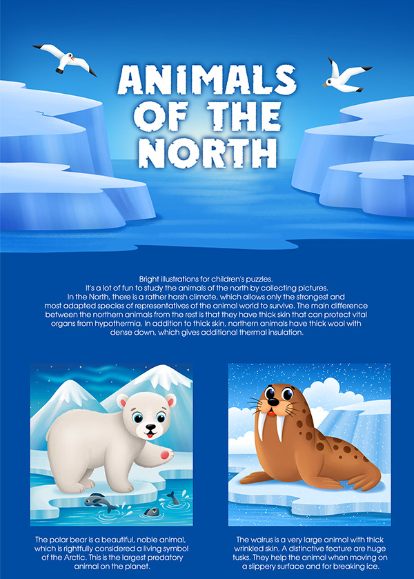 KIDS PUZZLES / Animals of the North