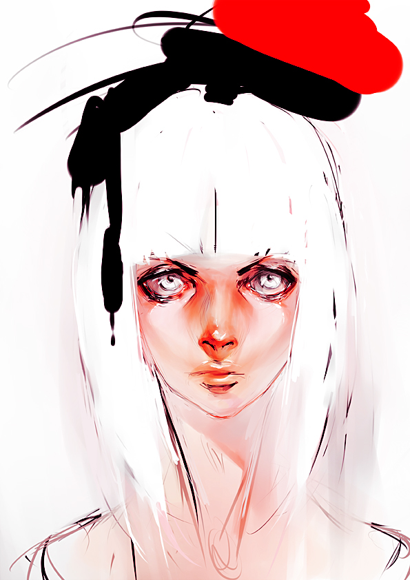face head portrait people girl eyes Character woman fashion illustration paint digital painting