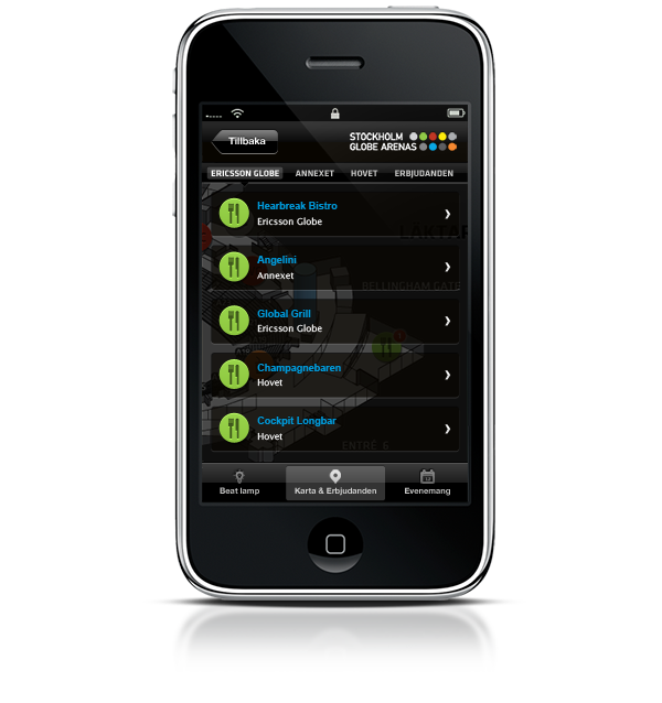 Stockholm Globe Arenas iphone app app Events iphone