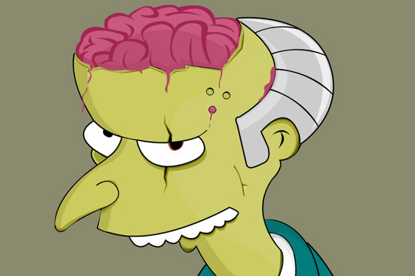Mr Burns  simpsons the simpsons Simpsons Character vector vectorised horror zombie Brains blood heart SCARS