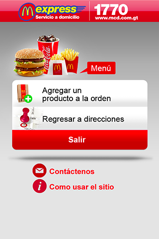 mobile McDonalds express comida rápida a domicilio