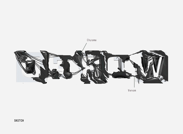dark 3D 3d typo Wired heroesdesign buczkowski lettering