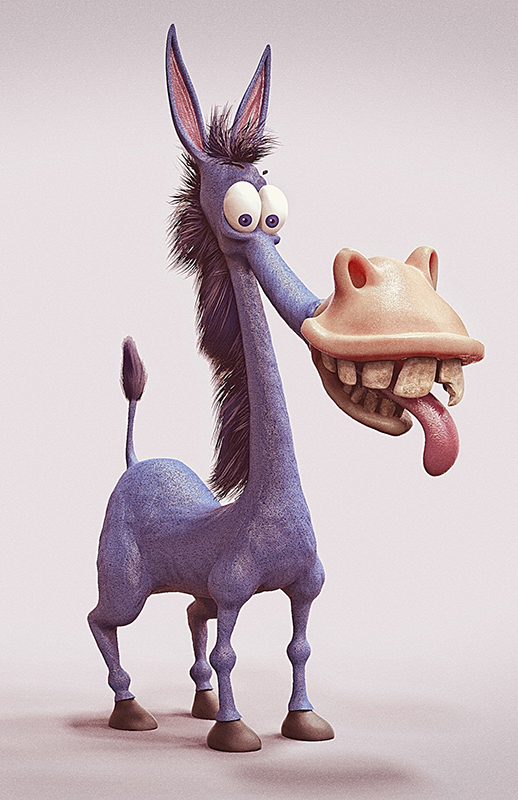 donkey blue funny cartoon