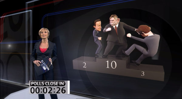ITV News Election Graphics News Graphics information graphics VizRt virtual studios battleground holographics character animation