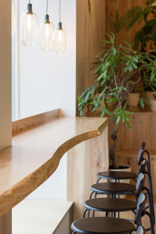 Interior cafe restaurant coffeeshop Radosti radosticoffee Saint Petersburg furniture wood concrete menu hay woodi